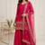 rani-pink faux georgette festive kurta set
