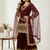 maroon faux georgette festive kurta set