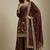 brown chinon festive kurta set