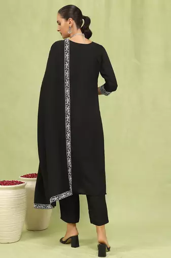 black viscose festive kurta set