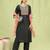 black silk blend festive kurta set