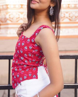 Jaipur Heritage Red Asymmetric Top 3