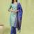 sky-blue cotton silk festive kurta set