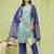 sky-blue cotton silk festive kurta set