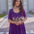 purple crepe festive wear anarkali
