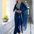 teal-blue silk blend festive kurta set