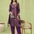 purple cotton silk festive kurta set