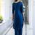 teal-blue silk blend festive kurta set