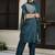green silk blend festive kurta set