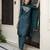 green silk blend festive kurta set