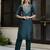 green silk blend festive kurta set