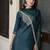 green silk blend festive kurta set
