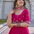 pink crepe festive wear anarkali