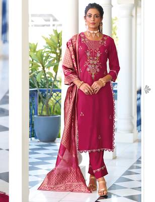 pink viscose silk festive kurta set 2