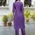 purple silk blend festive kurta set