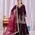 wine velvet festive kurta set