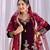 wine velvet festive kurta set