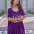purple crepe festive wear anarkali