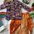 Kids festive purple elephant motif kurta and orange dhoti set