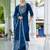teal-blue silk blend festive kurta set