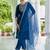 teal-blue silk blend festive kurta set