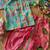 Kids festive skyblue floral motif kurta and orange dhoti set