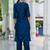 teal-blue silk blend festive kurta set