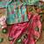 Kids festive skyblue floral motif kurta and orange dhoti set