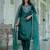 green silk blend festive kurta set