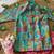 Kids festive skyblue floral motif kurta and orange dhoti set