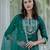 green silk blend festive kurta set