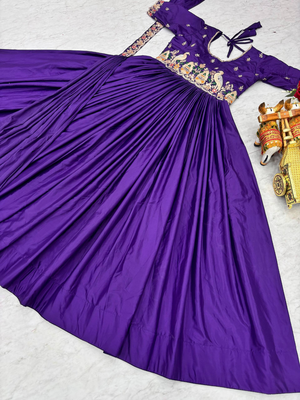 purple crepe festive wear anarkali 4
