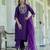 purple silk blend festive kurta set