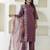 purple shimmer silk festive kurta set