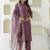 purple shimmer silk festive kurta set