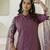 purple shimmer silk festive kurta set