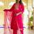 pink silk blend festive kurta set