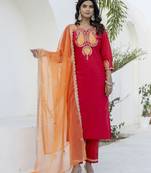 pink rayon festive kurta set