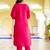 pink silk blend festive kurta set