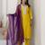 yellow silk blend festive kurta set