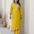 yellow silk blend festive kurta set
