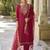 maroon rayon festive kurta set