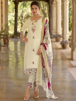 white viscose festive kurta set 1