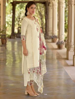 white viscose festive kurta set 2