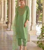 pear silk blend festive kurta set