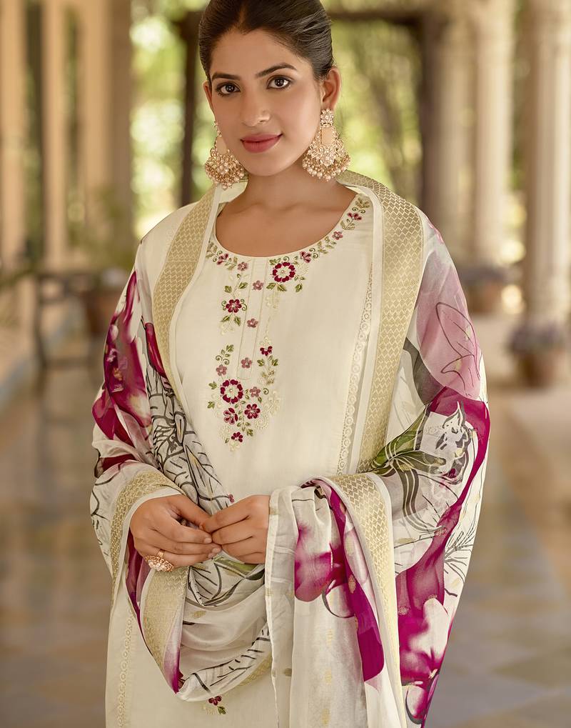 white viscose festive kurta set
