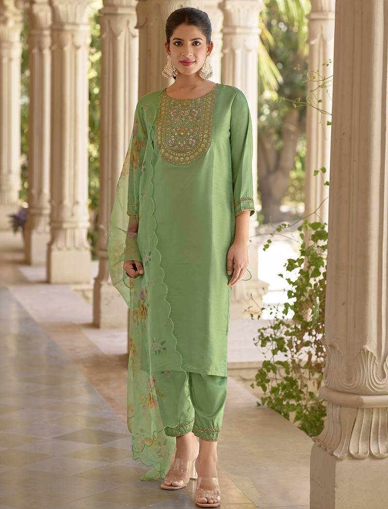 pear silk blend festive kurta set