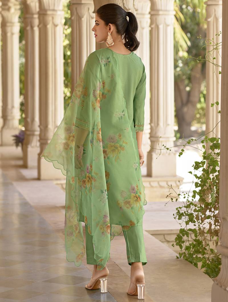 pear silk blend festive kurta set