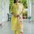 yellow chanderi silk festive kurta set