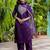 purple silk blend festive kurta set